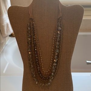 Loft ribbon tied beaded necklace